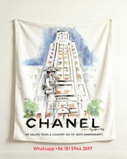 Soft Chanel Flannel Throw Blanket – Chanel Paris Building Art for Sofa & Wall Decor IMG_7346
